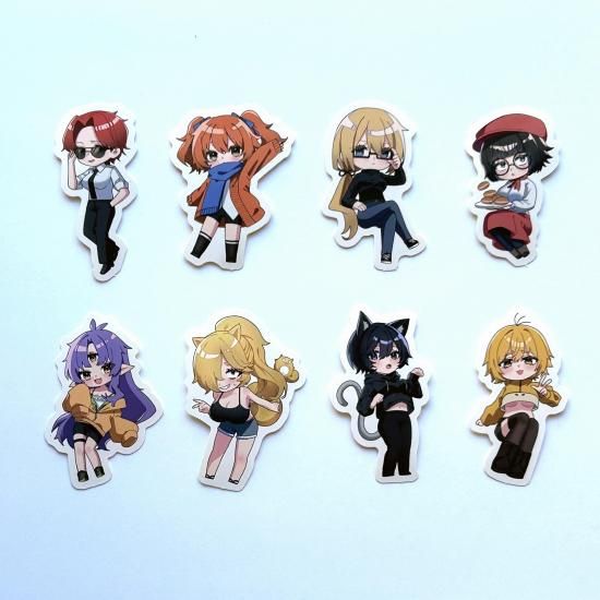 女体化計画】フレークシールセット ミニキャライラストver.【50人