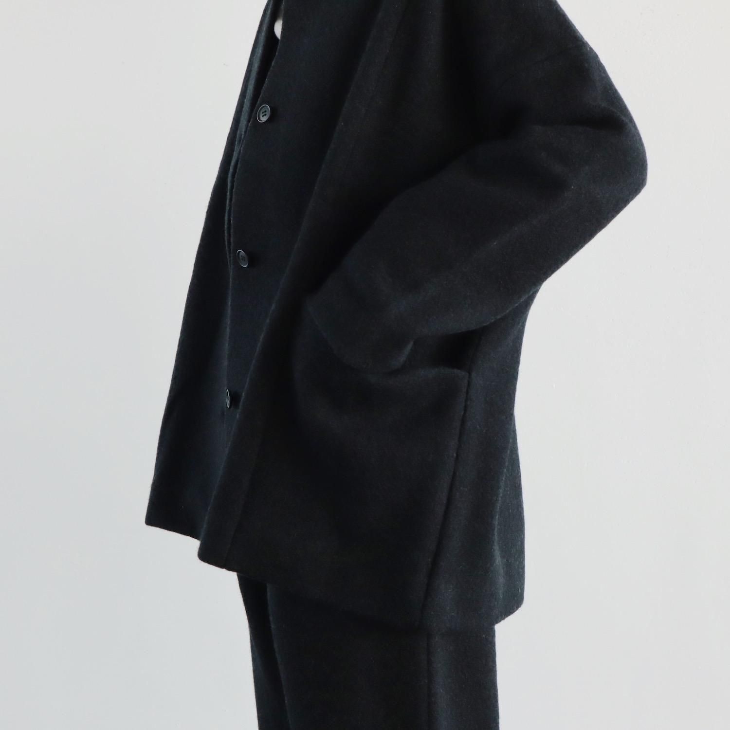 evam eva Press Wool Short Coat CHARCOAL エヴァムエヴァ