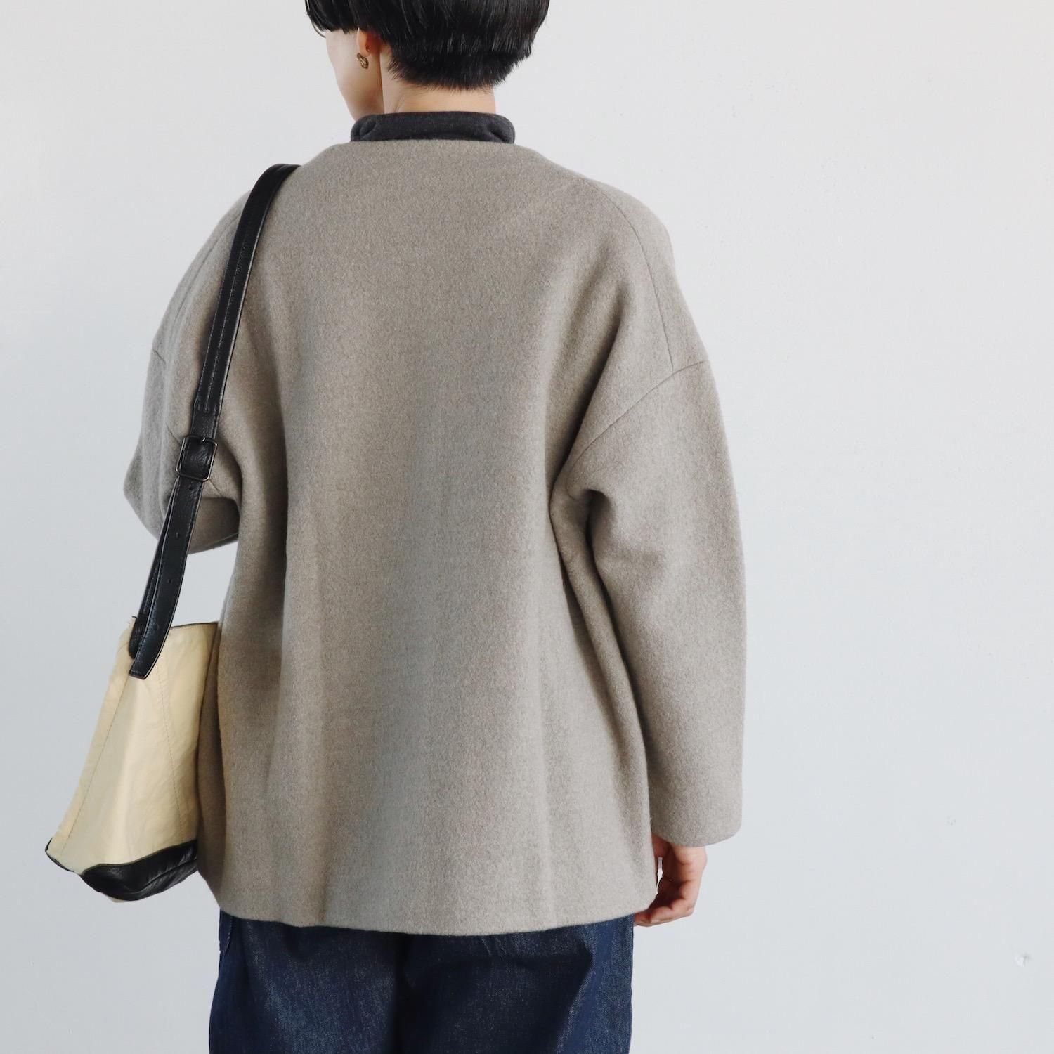 evam eva Press Wool Short Coat MOCHA エヴァムエヴァ