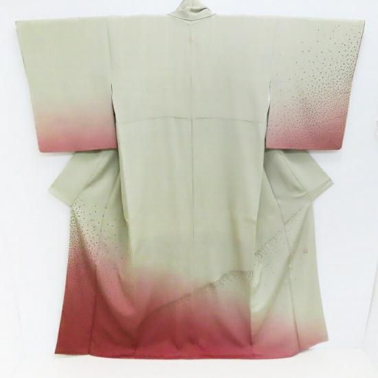 訪問着 人間国宝 福田喜三郎 紋付き訪問着 霞箔散らし ぼかし染 御仕立