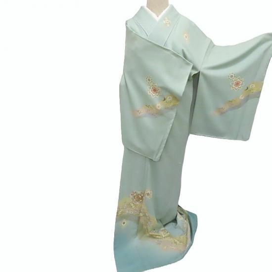 訪問着 正倉院文様 作家物 桂堂 本箔加工 金駒刺繍 本加工染色