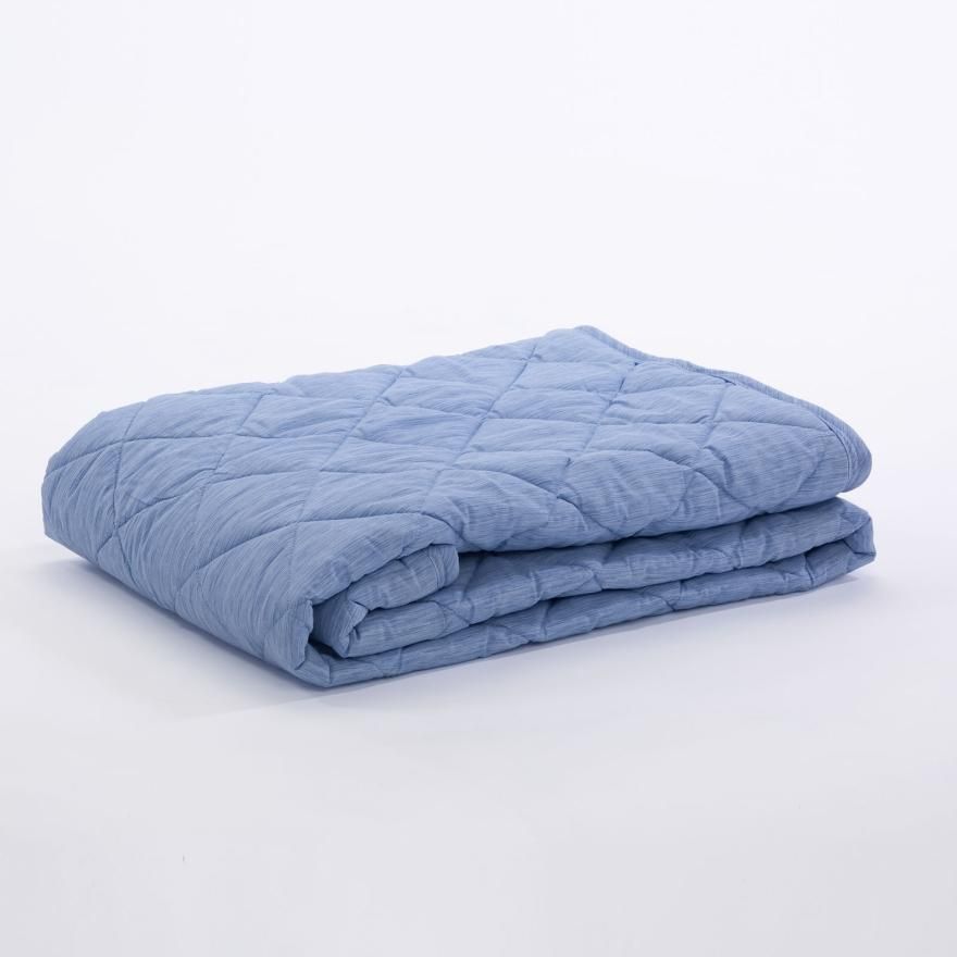 高島ちぢみ「琵琶湖の敷きパッド」 ブルー | 近江ふとん by fujita