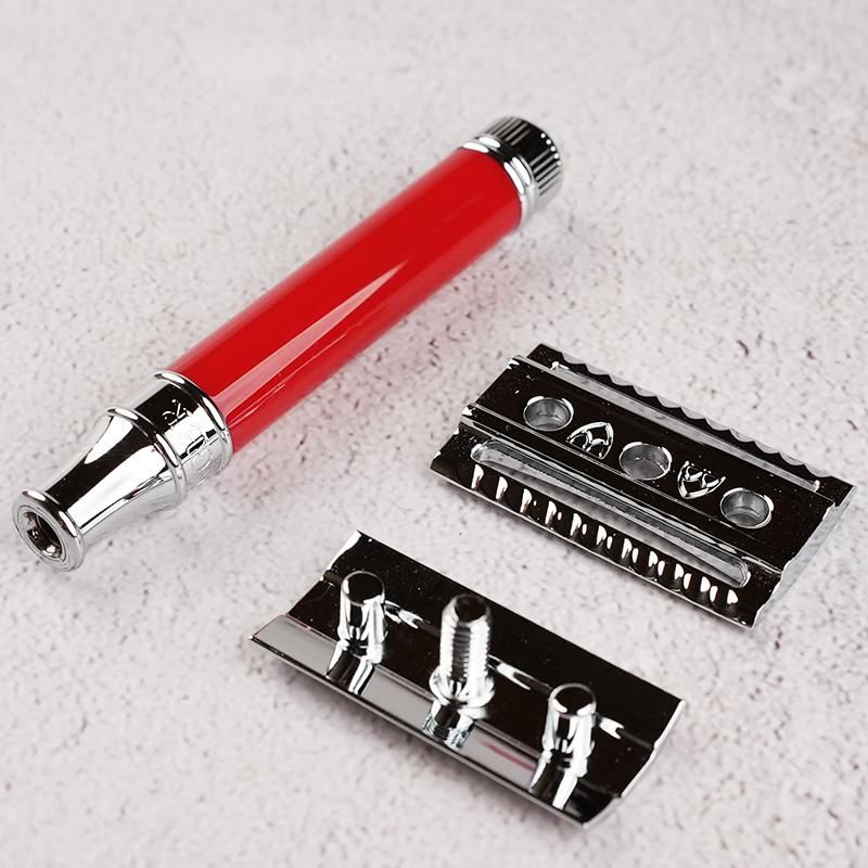 Edwin Jagger DE81 両刃カミソリ レッド ハンドル | 英国の気品と誇り