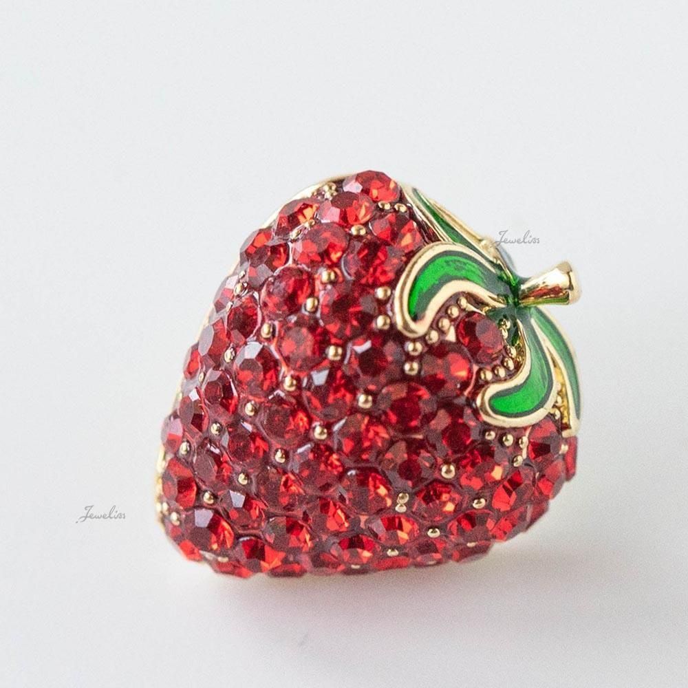 Jeweliss ピン ブローチ 苺 イチゴ いちご クリスタル ジュエリス
