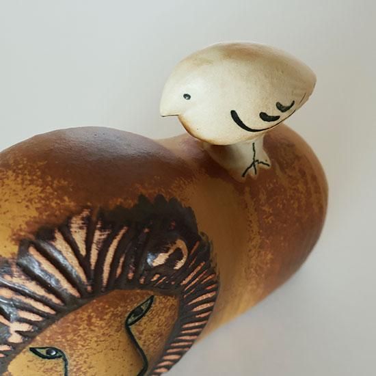 Lisa Larson（リサ・ラーソン）LION WITH BIRD ／ ライオンと鳥 H13