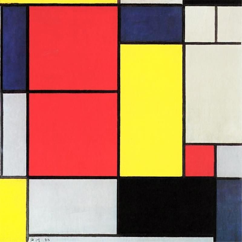 コンポジション 2 | モンドリアンアート - ROSSO GRAFICO