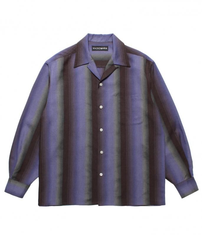 WACKO MARIA 正規代理店 OMBRE STRIPE OPEN COLLAR SHIRT L/S