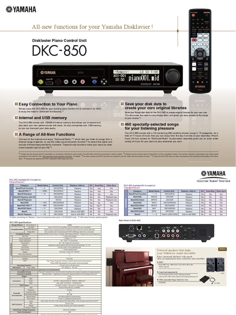 Disklavier Piano Control Unit DKC-850 | PDF | Computer Engineering