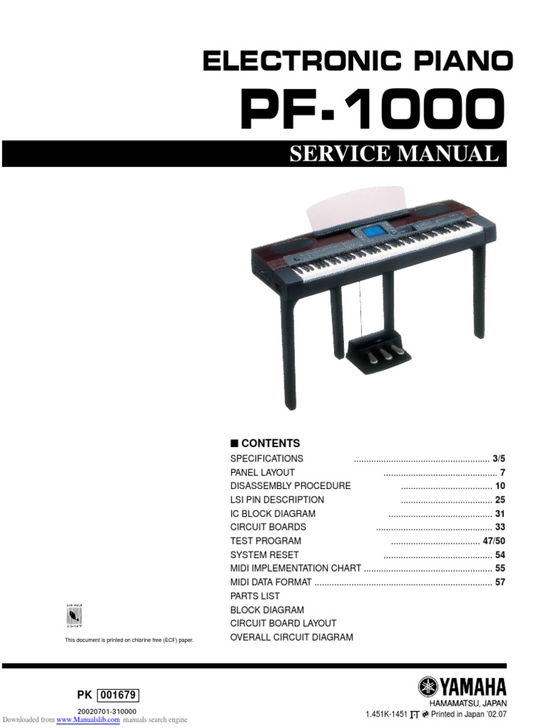Electronic Piano: Service Manual | PDF | Piano | Solder