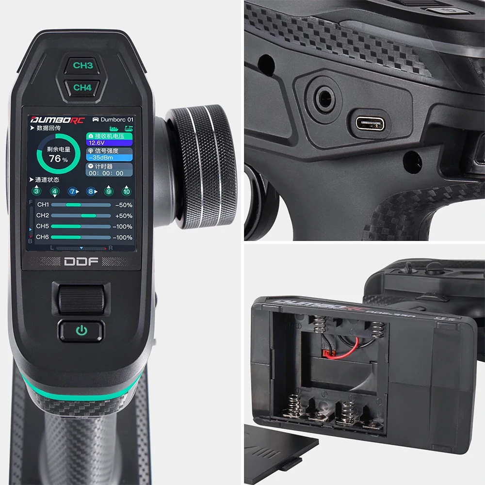 DumboRC DDF-350 2.4GHz 10CH HD LCDスクリーンデジタルラジオ送信機