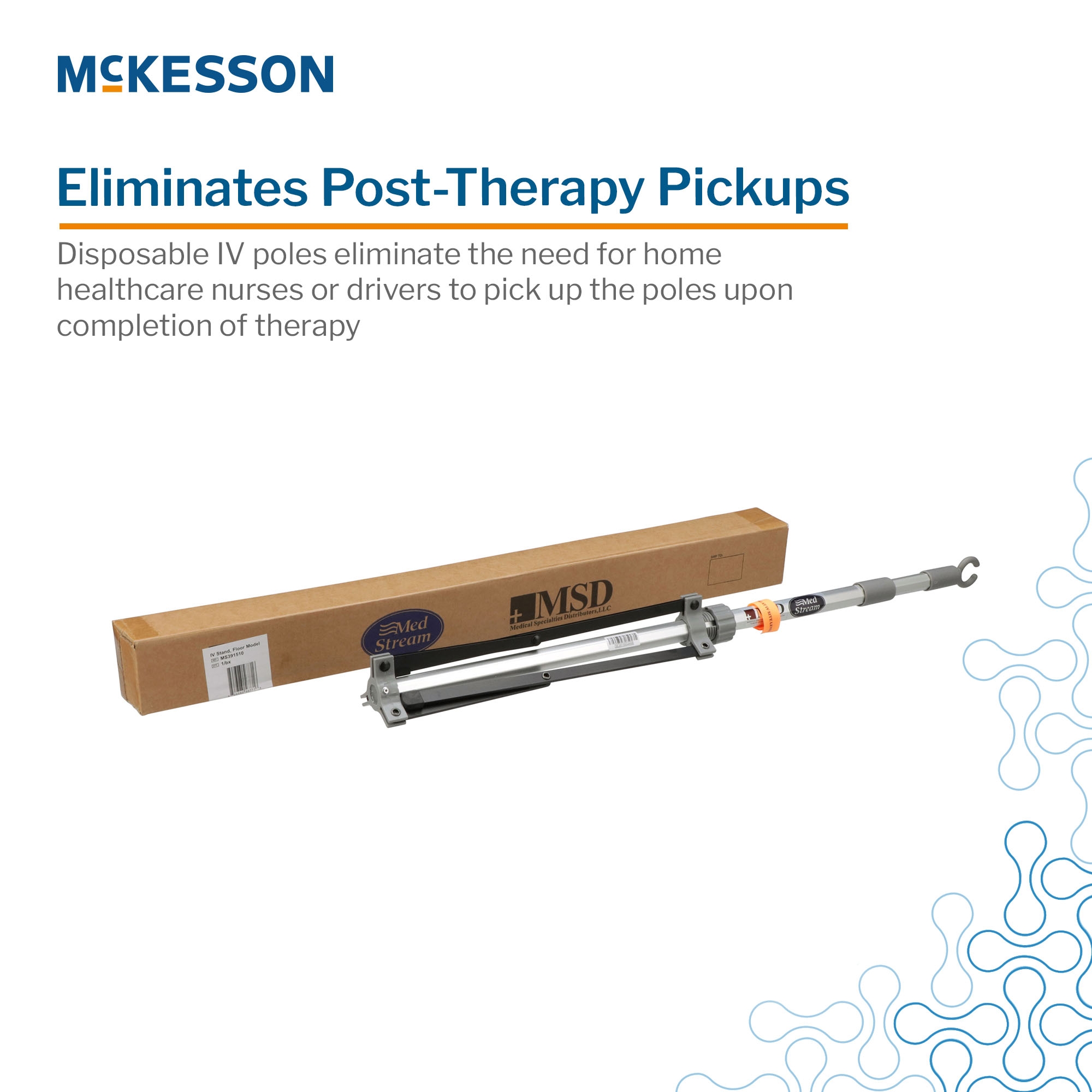Disposable IV Stand Floor Stand 2 Hooks 3 Legs - McKesson
