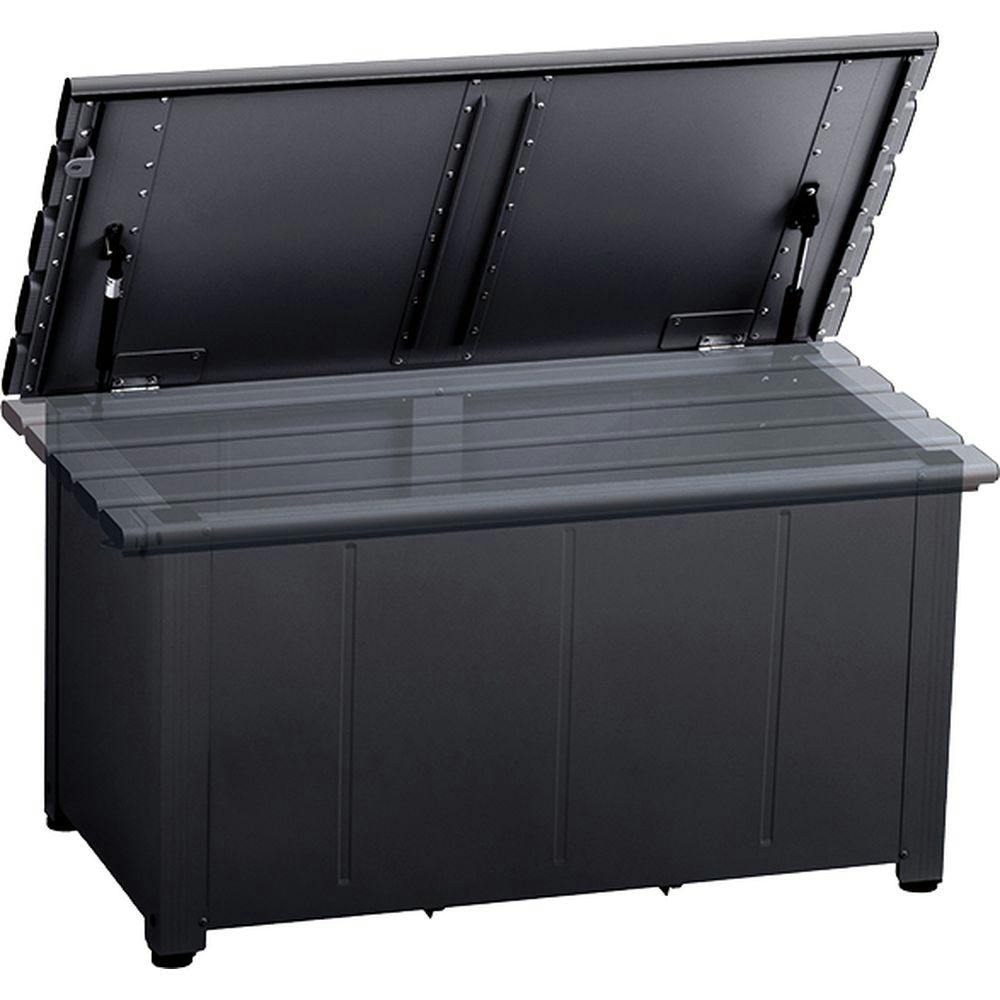 送料無料】カインズ 静かに開閉できるアルミ収納ベンチ ブラック 幅