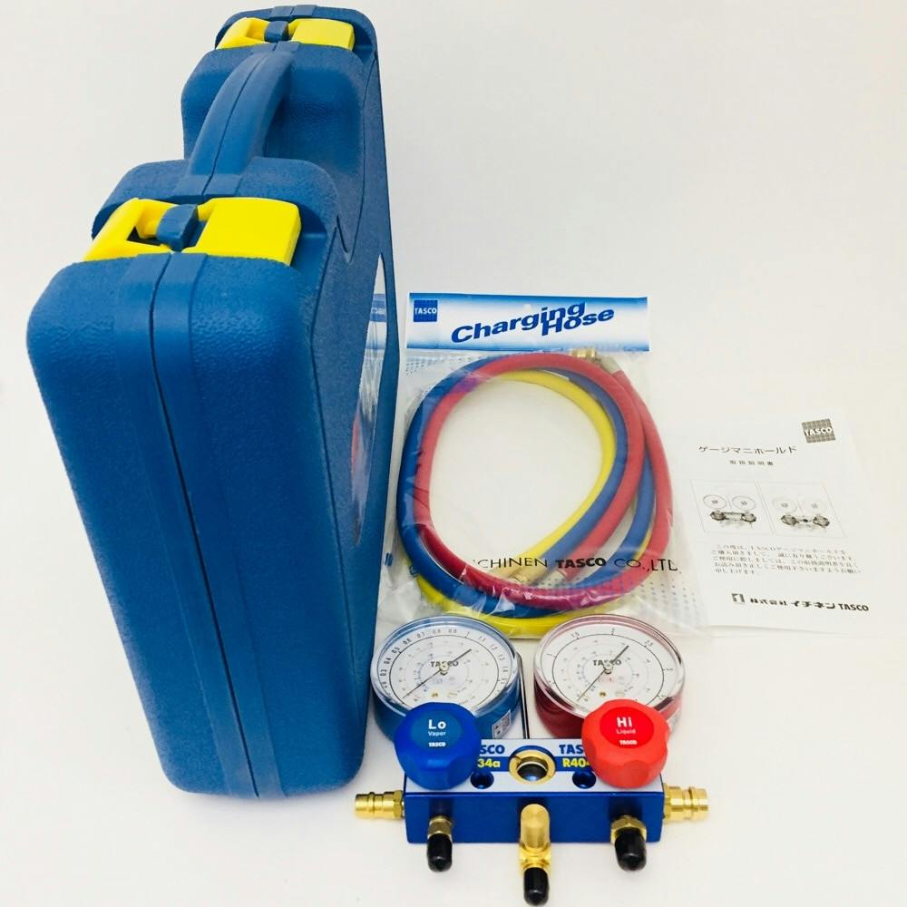 イチネンTASCO タスコ R134Aゲージマニホールド TA126-1 | 作業工具