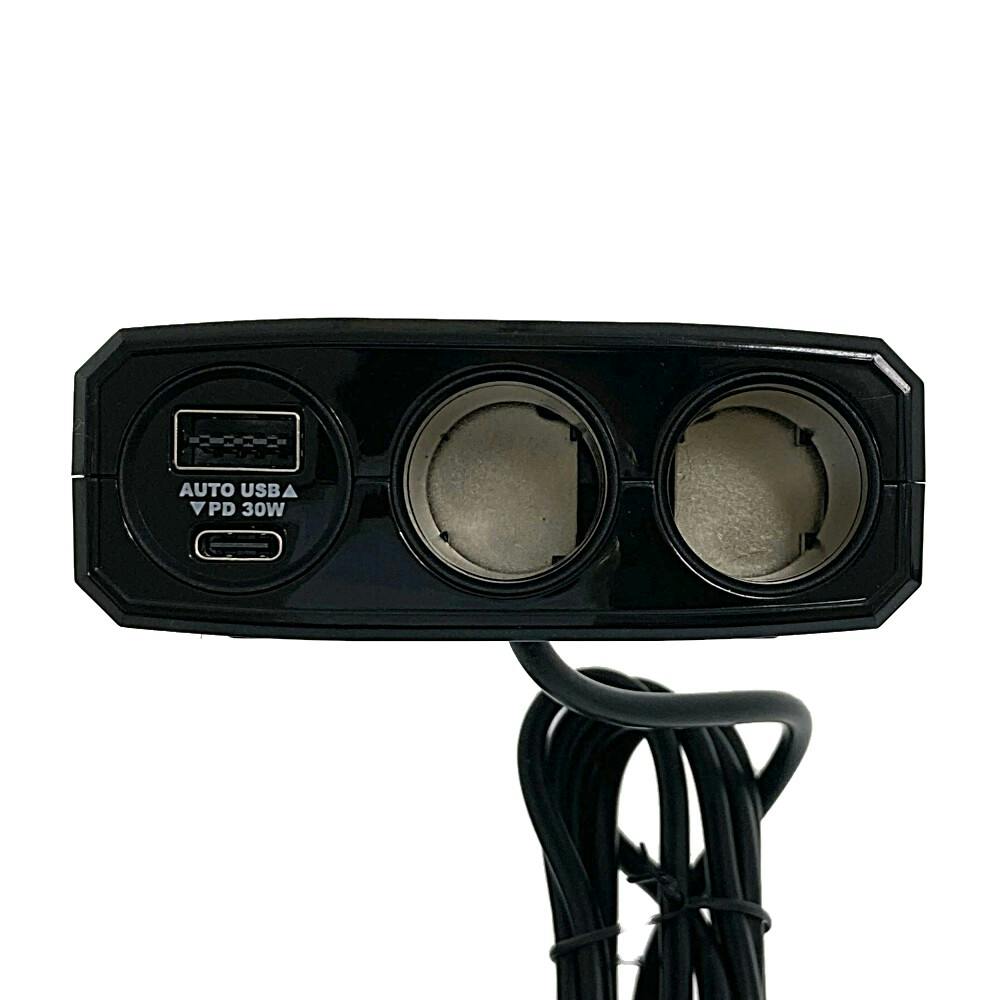 カシムラ 2連セパレートトソケット PD30W/リバーシブルUSB自動判定 KX