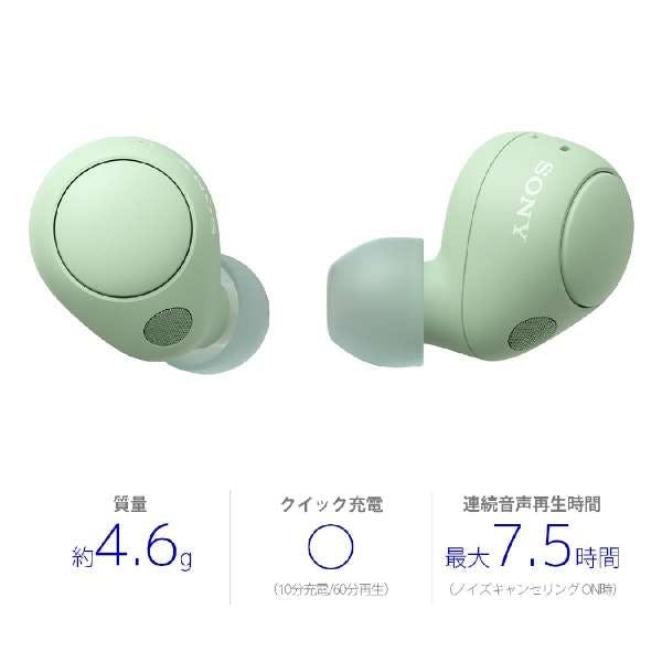 完全ワイヤレスイヤホン セージグリーン Bluetooth ノイズキャンセ