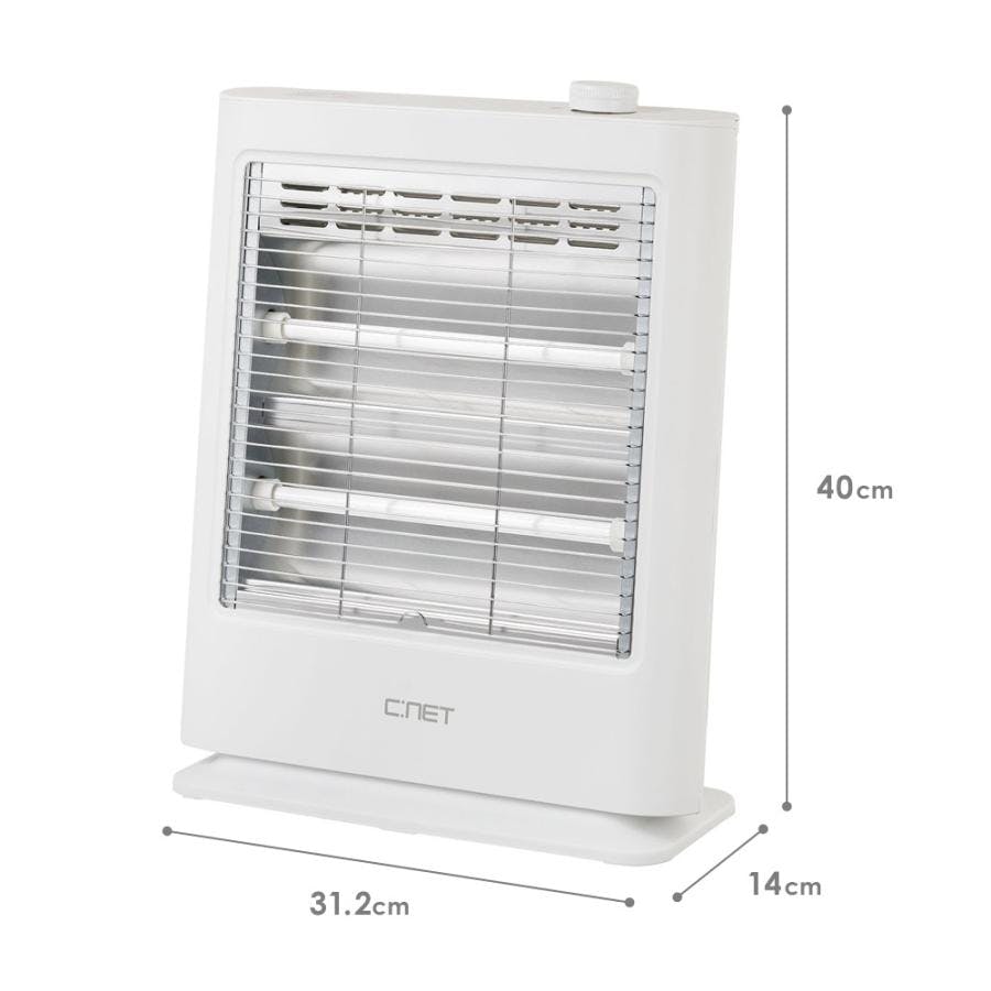 電気ストーブ 石英管 ヒーター C:NET シィーネット CDEM106WH ホワイト