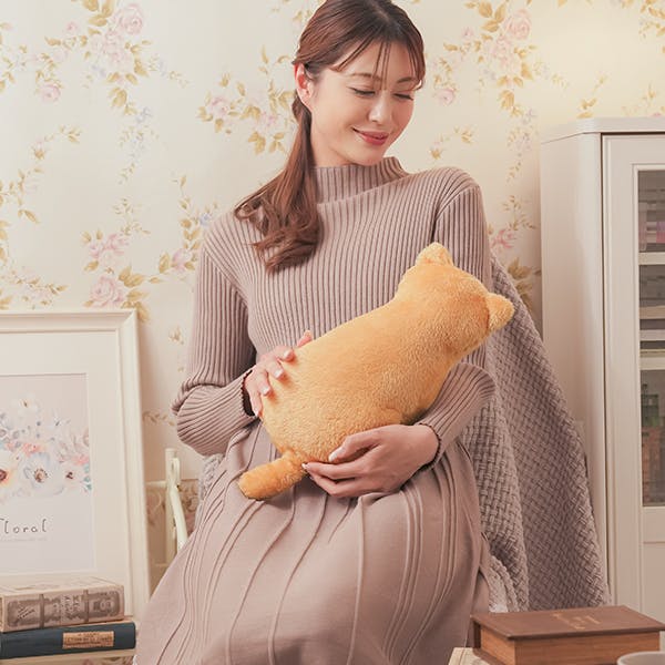 ふわふわにゃんこ湯たんぽ ローズピンク 】 ちあふる ネコ型 ソフト