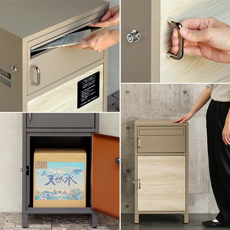 ポスト付きスクエア型宅配ボックス 宅配2段タイプ／カラー