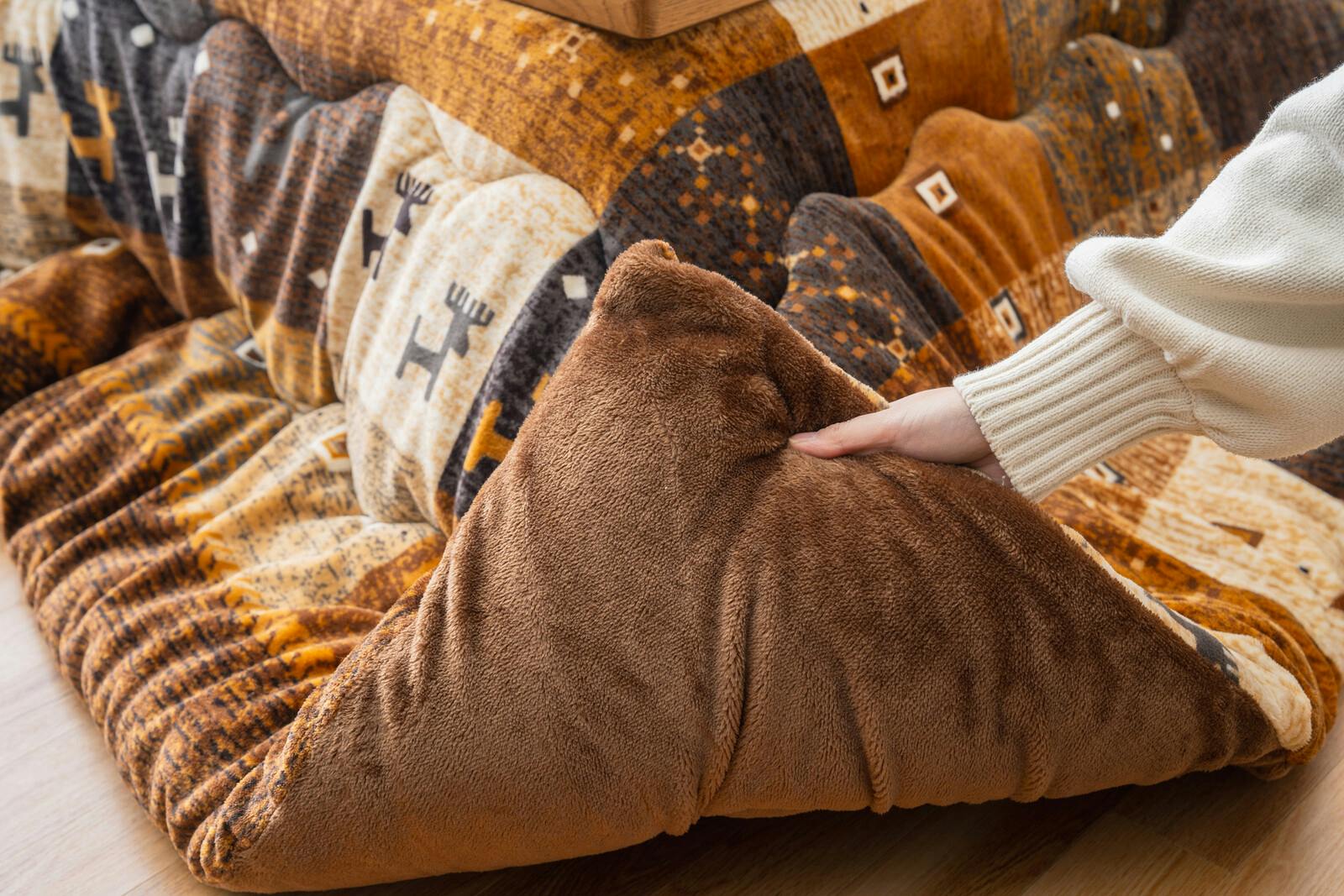 蓄熱・保温性に優れた撥水こたつ布団 【長方形 ブラウン】省エネ 撥水