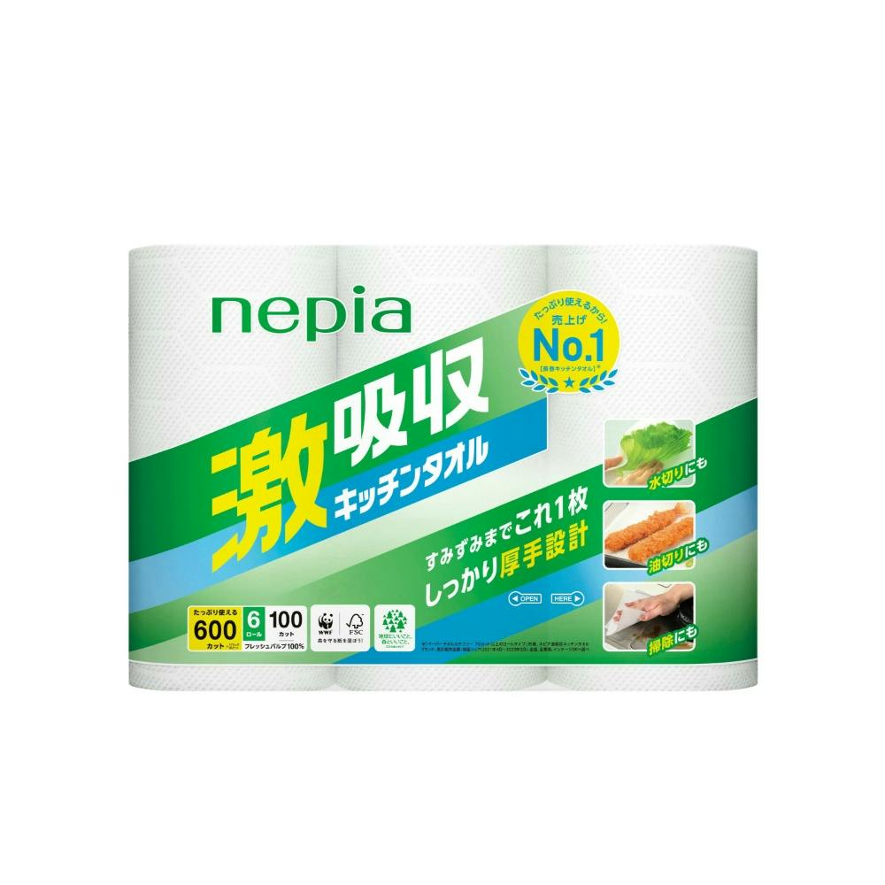 ネピア激吸収キッチンタオル6ロール100カット 【送料込み】 ＃hrm