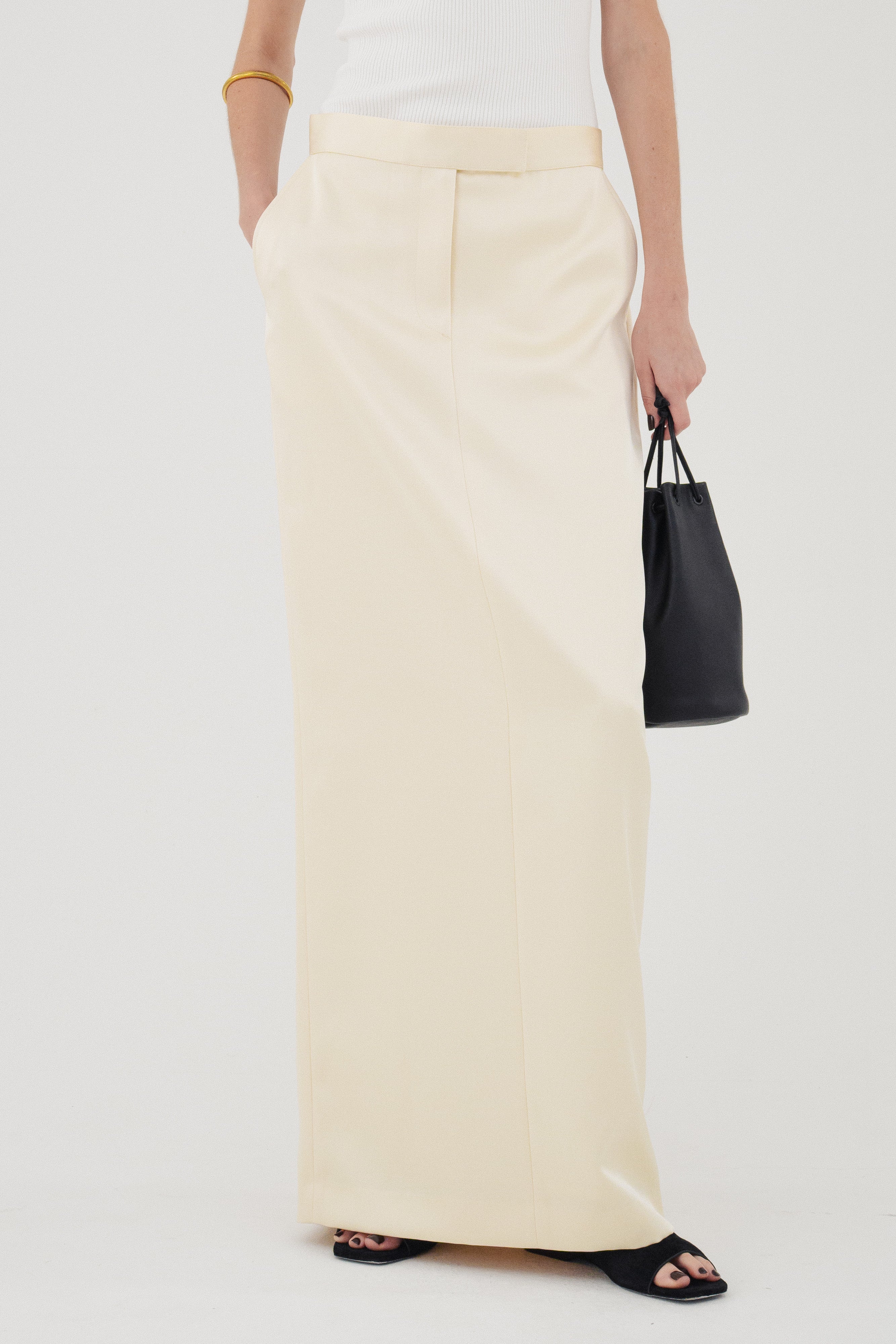Double Satin Long Skirt / Ecru – (im)perf.