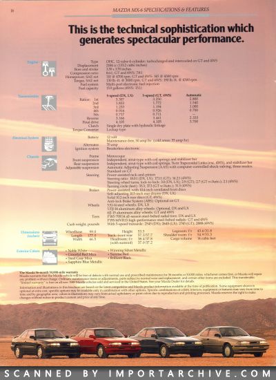 1989 Mazda MX-6 Brochure (Late Version) - ImportArchive