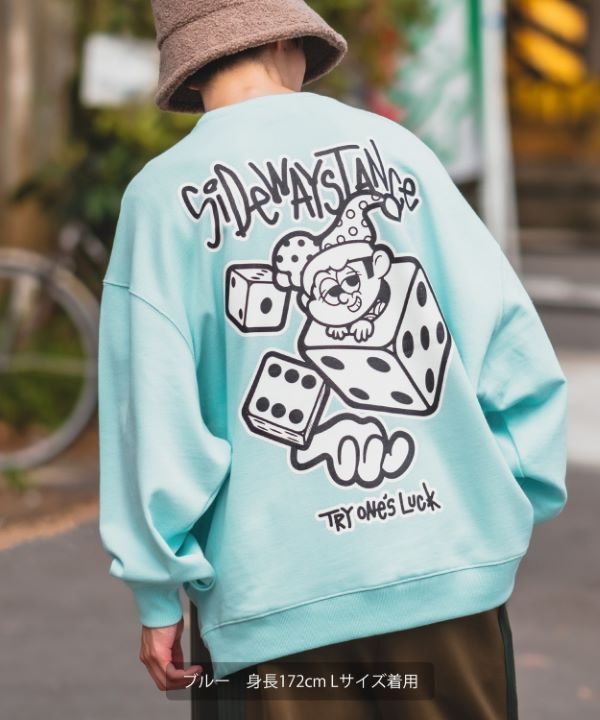 SIDEWAYSTANCE】ダイス裏毛トレーナー