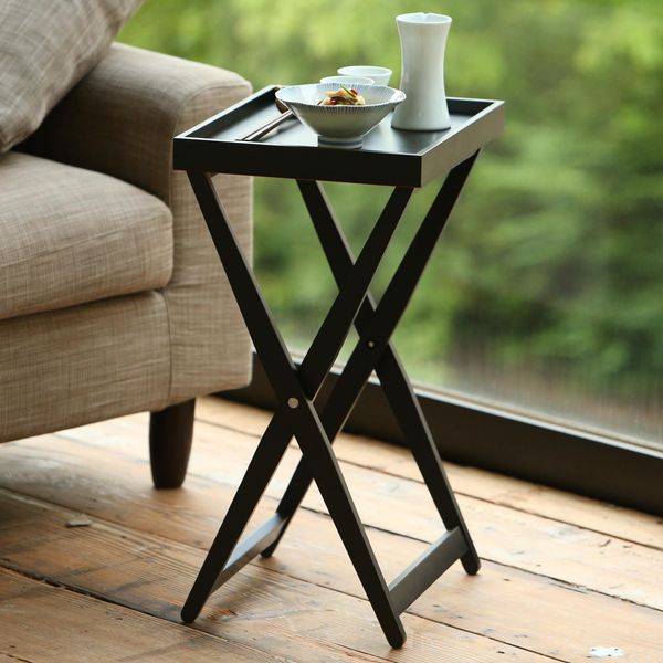 Eau/AIXトレイテーブル ブラック×レッド -使いたい場所に簡単設置