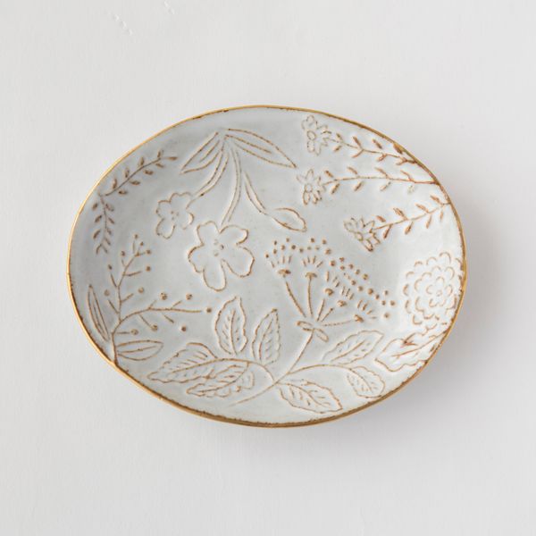 sen/bouquet（ブーケ）小皿 -アジサイやスミレが描かれた小さな器