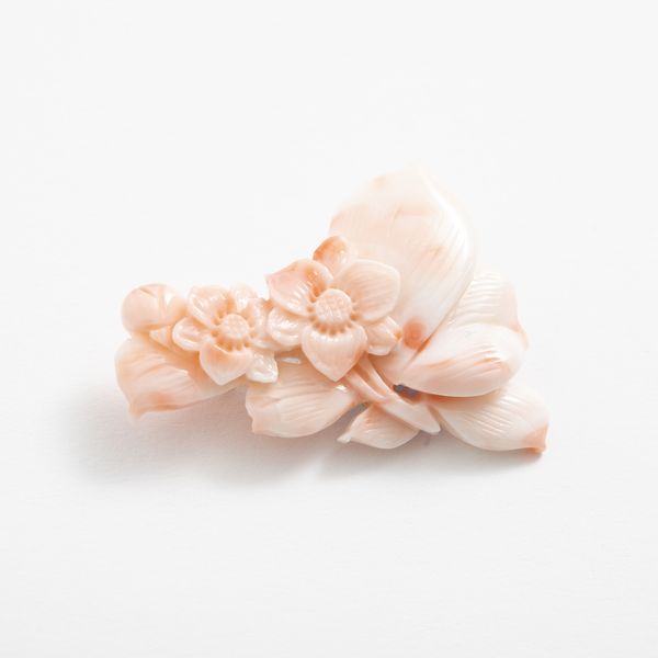 高知の珊瑚ブローチ小 椿A -【当店限定】すべて1点もの、高知から届く
