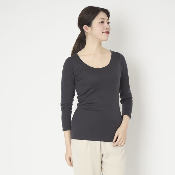 MALYNE SILK/肌側シルク100%インナー エアリー8分袖（内絹外ウール