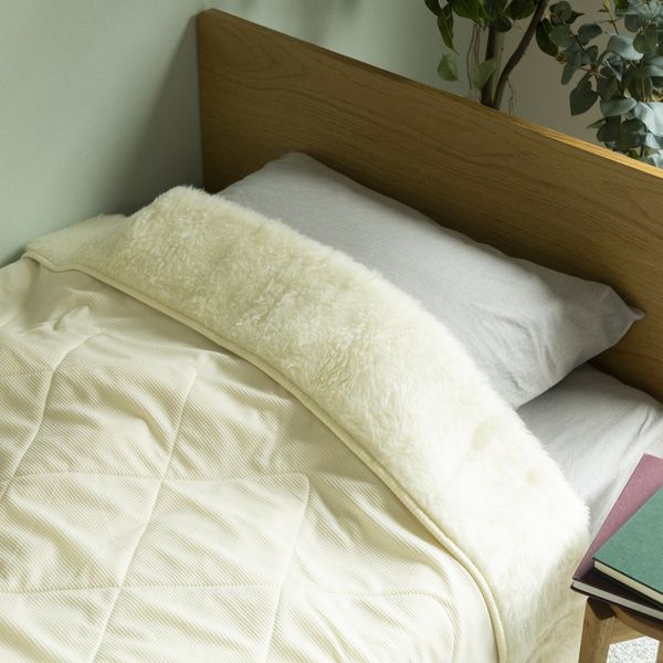 メリノン/ひつじ掛毛布 ダブル -ふわふわであたたかいメリノウールの