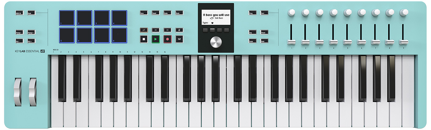 Arturia KeyLab Essential MK3 | 2.5インチ高輝度LCDディスプレイを