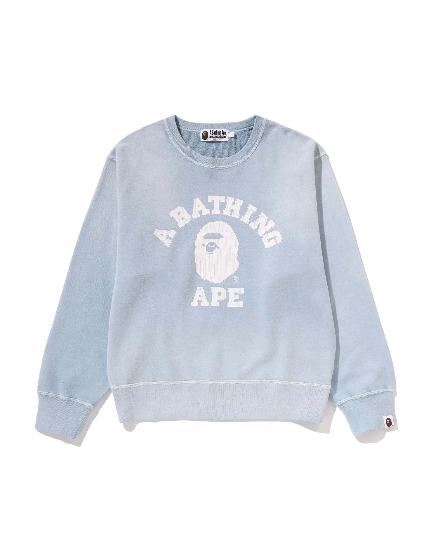 A BATHING APE® Vintage Washed College Crewneck Sweatshirt | Bape