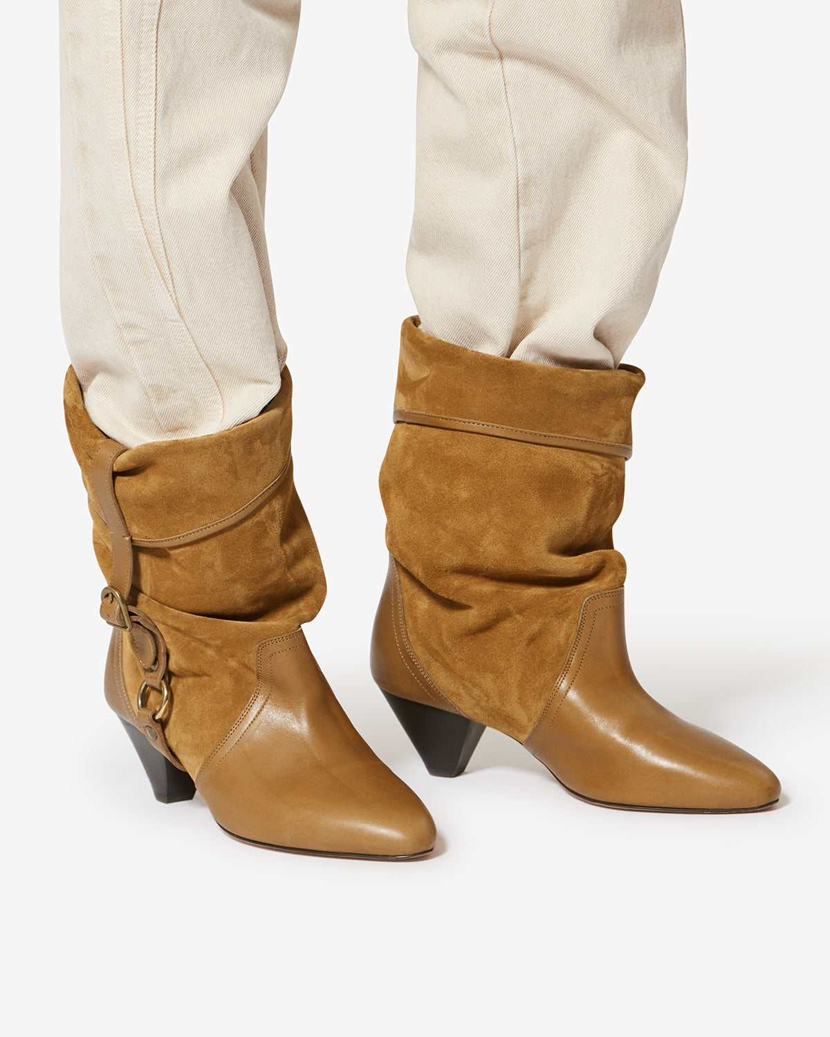 DARNER BUCKLE BOOTS Woman chestnut | ISABEL MARANT Official online