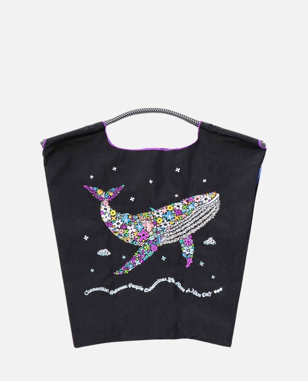 フラワー ホエール クジラ エコバッグ Mサイズ｜ボールアンドチェーン