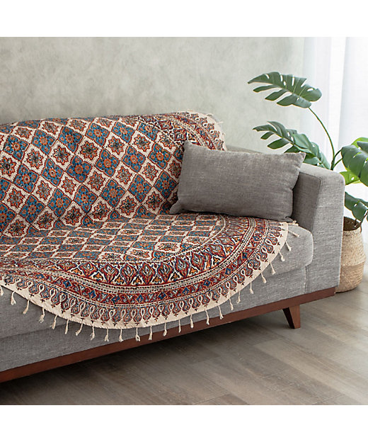 ☆手染めペルシャ更紗（マルチカバー）150cm円形 3 | 三越伊勢丹