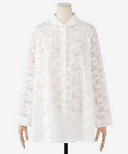 Cotton House Aya】“あじさいの押し花”刺繍ブラウス（7