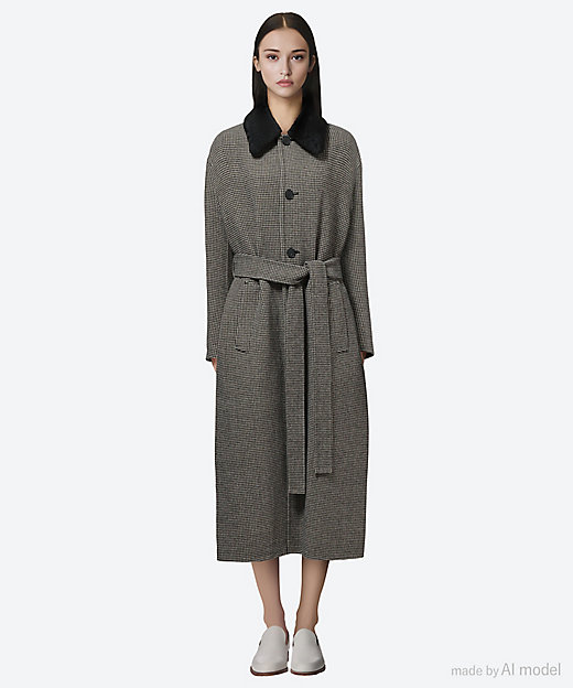 ウールダブルフェイスファーカラーコート 7925－230－0407