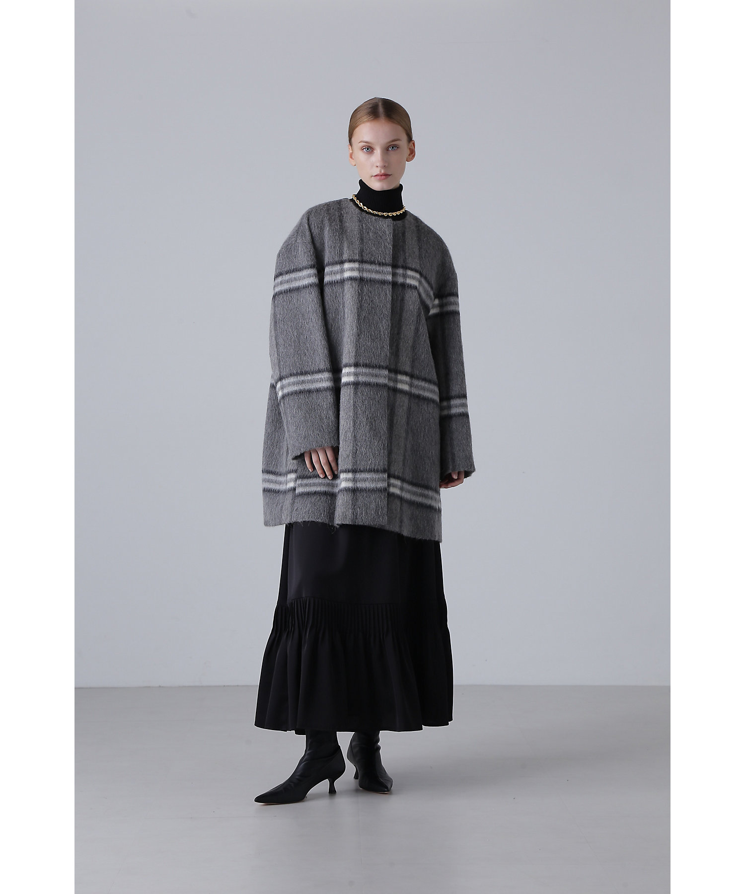 アルパカシャギーチェックコート（5314252007） | ADORE