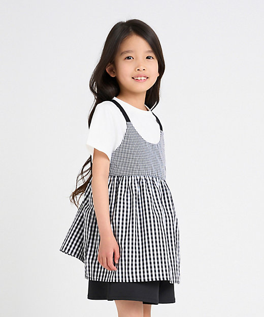 ギンガムチェック キャミソール＆Tシャツセット（9846TK19