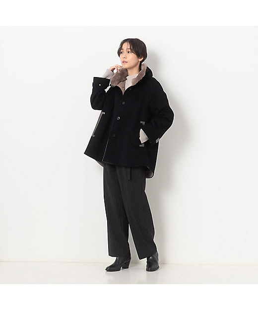 アンゴラウール Aラインショートコート（0115WE03） | COMME