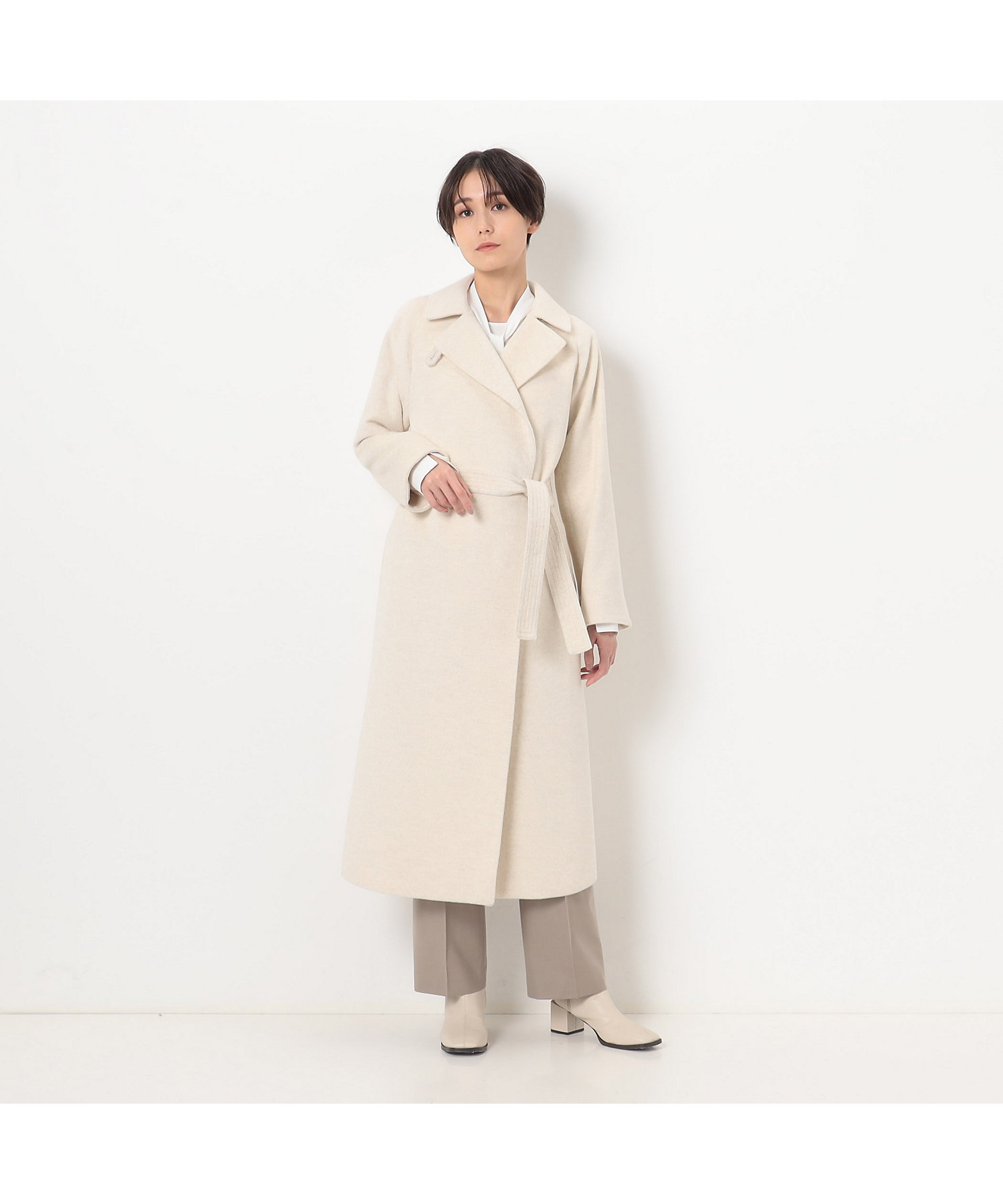 アンゴラウール コンバーチブルロングコート（0115WE06