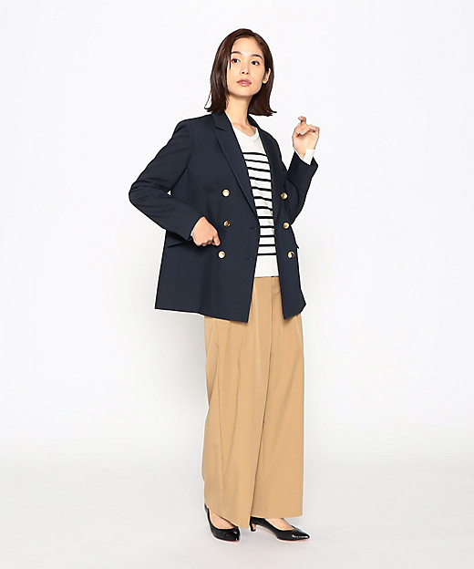 T／Rツイル Wブレスト テーラード ネイビージャケット