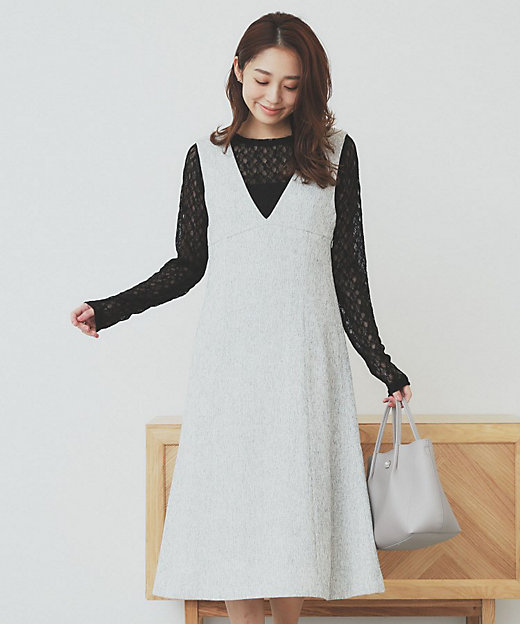 サマーツイードジャンパースカート【洗濯機洗い可／イージーアイロン