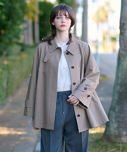 2WAY】Aラインチェックアウター（2002425501