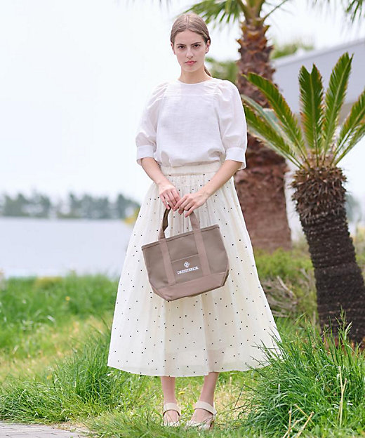 洗える／清涼感】ボリュームスリーブバックジップブラウス