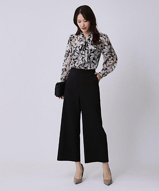 手洗い可／日本製】花柄ボウタイブラウス（2002527111