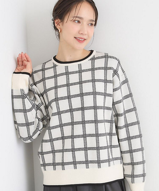 洗濯機可／S－LL】クラシックなチェック柄が目を惹く 柔らかニット