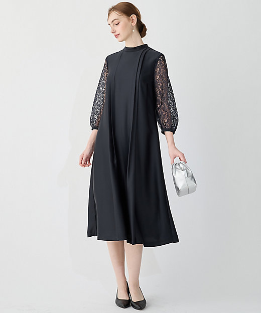 APPLAUDIR】ノーブルサテン レースコンビドレス